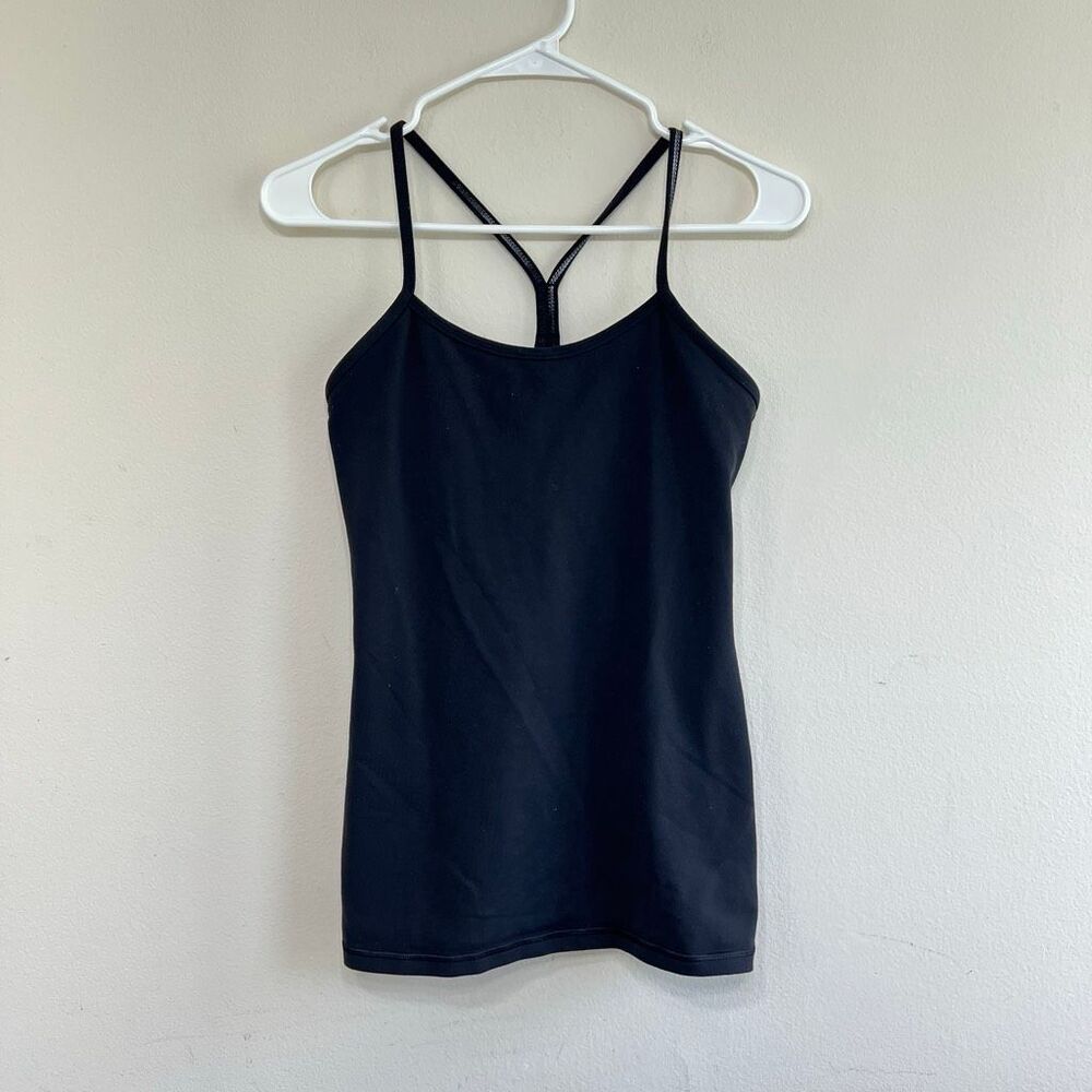 Lululemon Black Y Tank Shelf Bra 8 Women